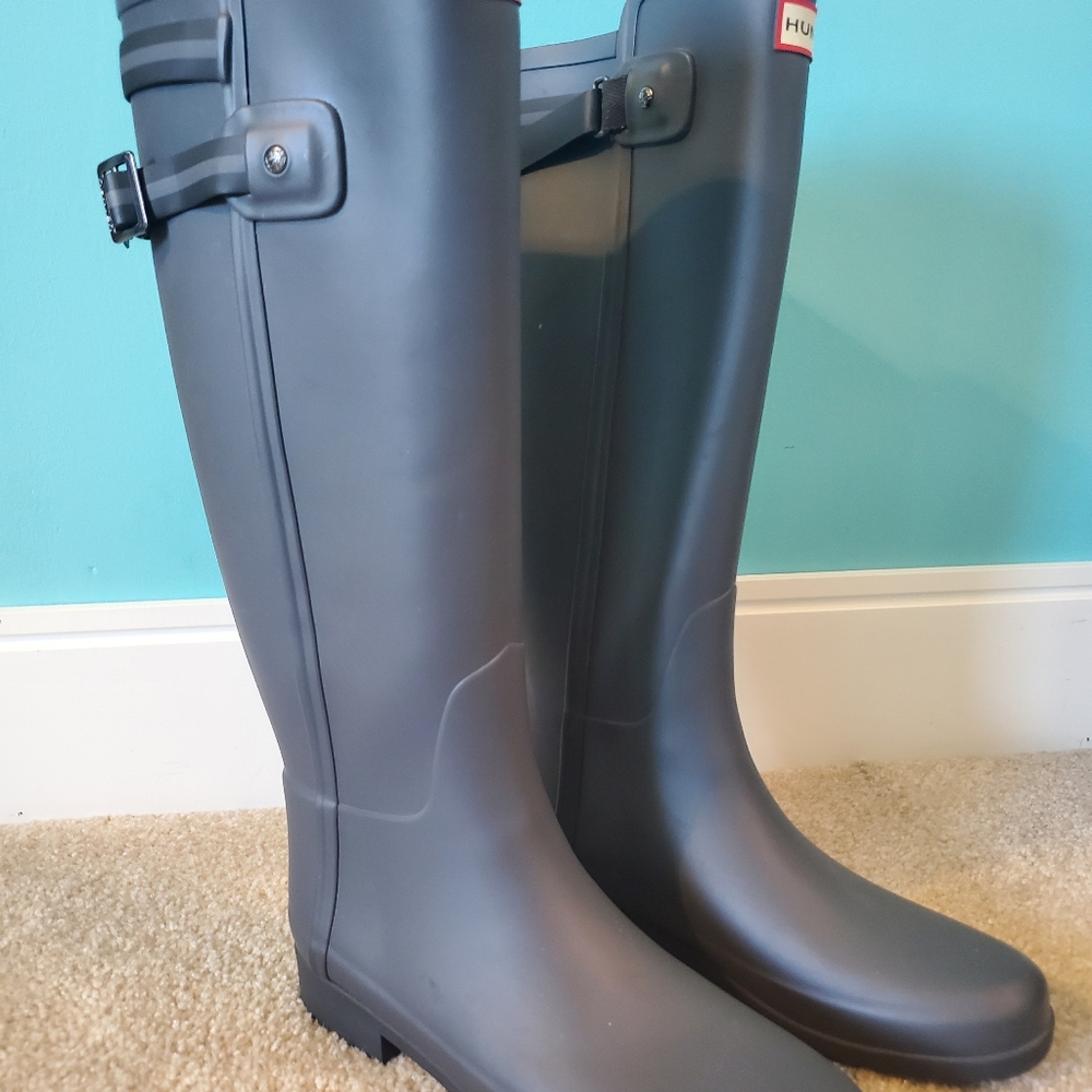 Tall Hunter boots, Charcoal Gray